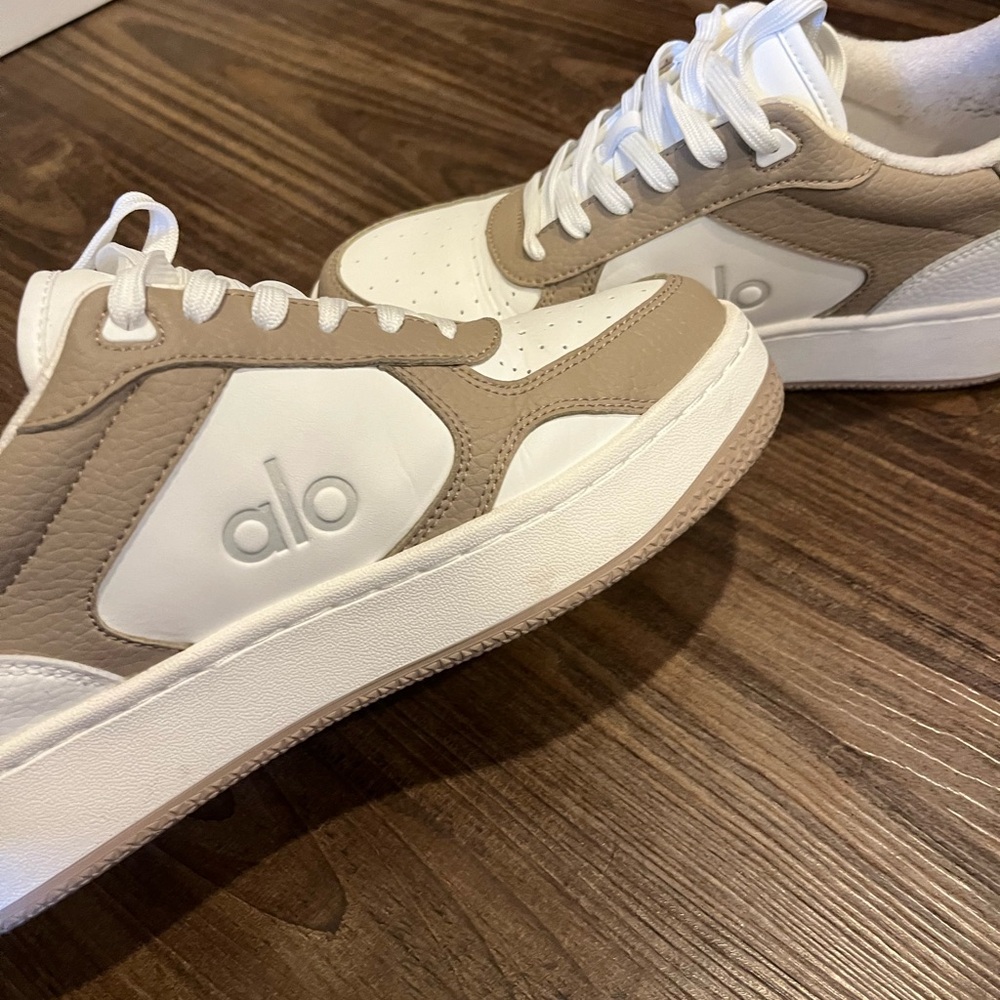 ALO Yoga White and Tan Athletic Shoes - Picture 5 of 10